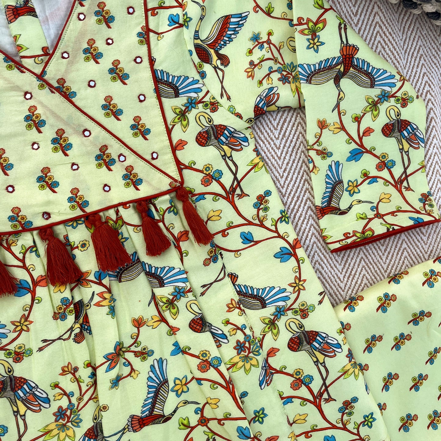 Chanderi Kalamkari Kurta Set for girls