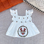 Organic Cotton Reindeer Frock