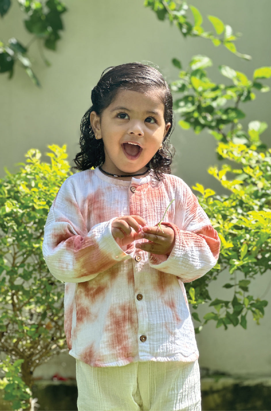Rust Tie-Dye Crinkled Muslin Co-ord