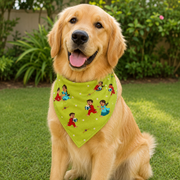 Organic Cotton Rakhi Print Scarf for Pets (Green)