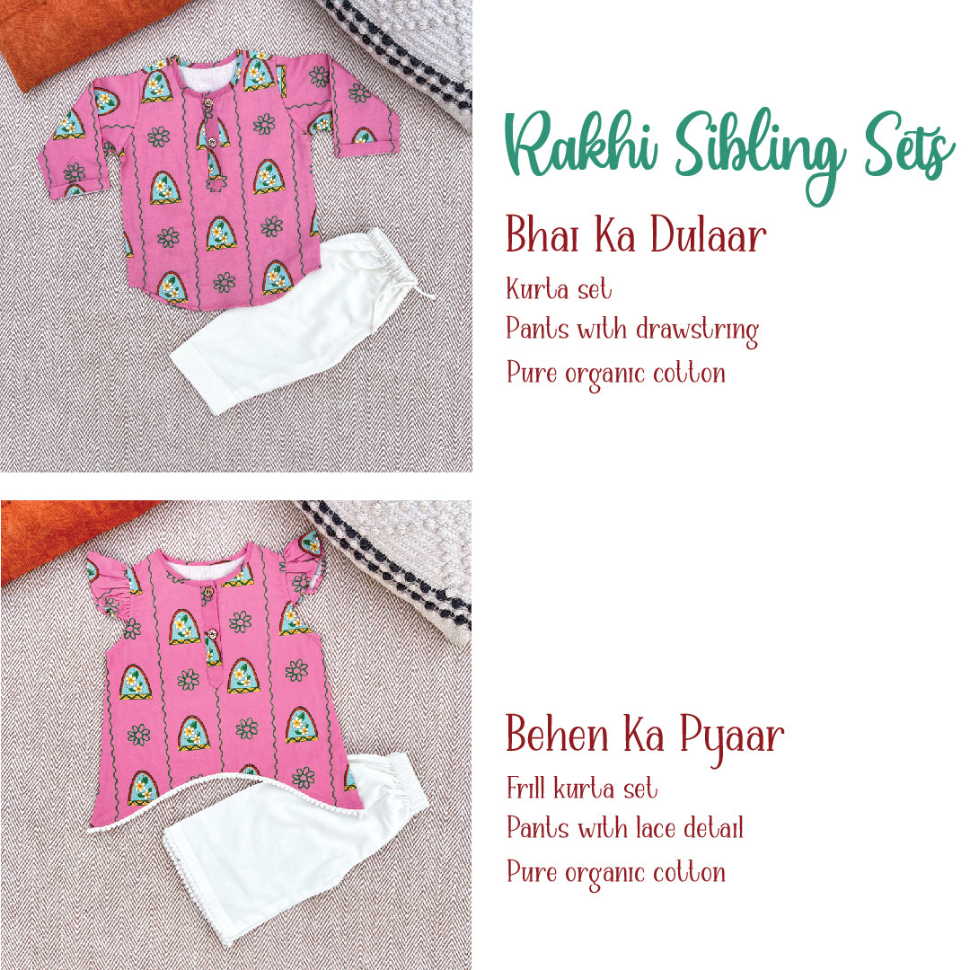 Organic Cotton Siblings Set | Nani Ghar ka Champa