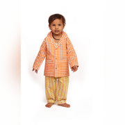 Organic Cotton Orange Checks Night Suit