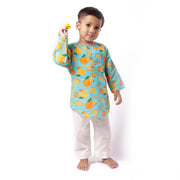 Organic Cotton Unisex 'Dancing Oranges' Kurta Set