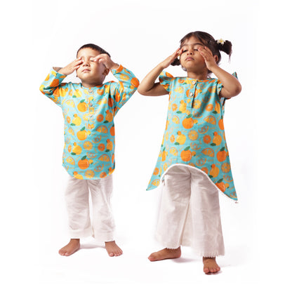 Organic Cotton Siblings Set | Dancing Oranges