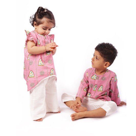Organic Cotton Siblings Set | Nani Ghar ka Champa