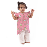'Nani Ghar ka Champa'- Organic Cotton Pink Floral Kurta Set for Girls