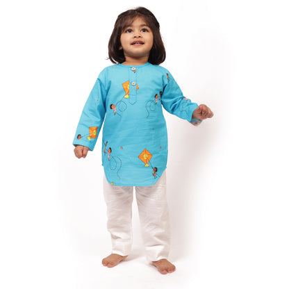 Organic Cotton Unisex Kites in the Sky Kurta Set