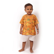 Organic Cotton Marigold Orange Jhabla Set