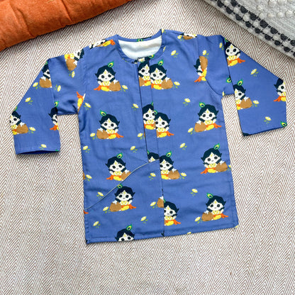Mul Chanderi 'Nanha Krishna' Kurta Set for Boys