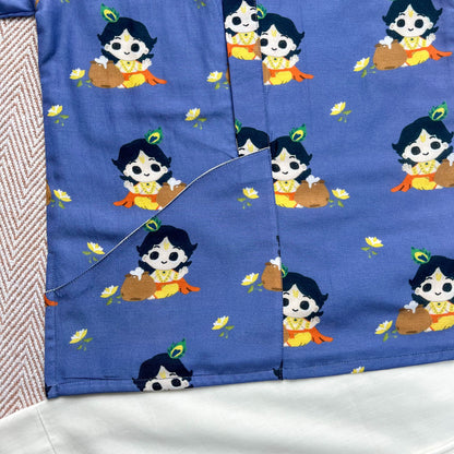 Mul Chanderi 'Nanha Krishna' Kurta Set for Boys