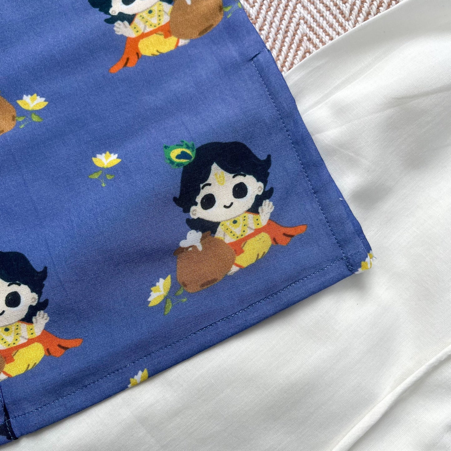 Mul Chanderi 'Nanha Krishna' Kurta Set for Boys