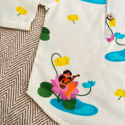 Organic Cotton Unisex Goddess Saraswati Kurta