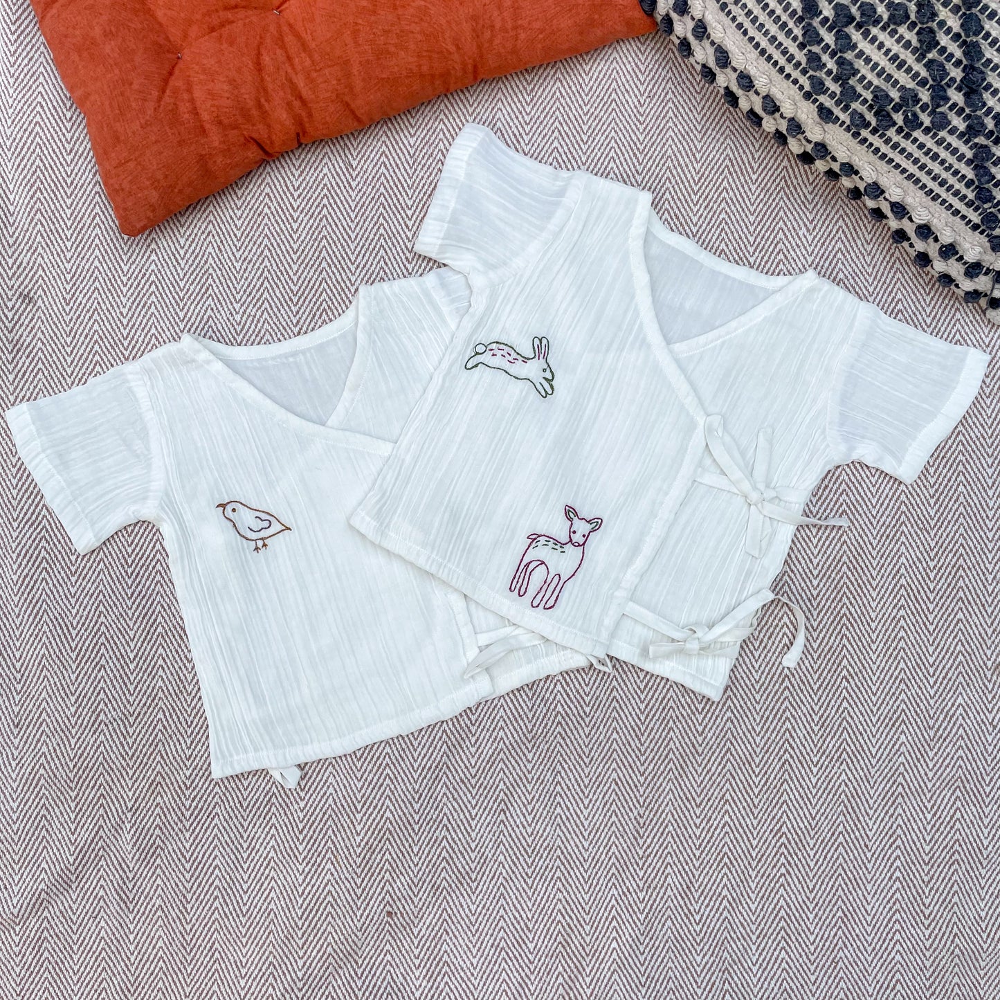 Crinkled Muslin Angrakha Set of 2