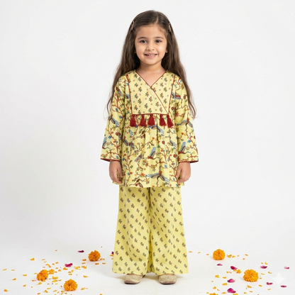 Chanderi Kalamkari Kurta Set for girls