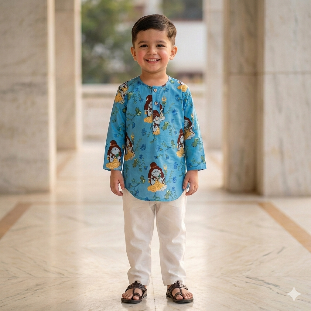 Organic Cotton Unisex Lord Shiva Kurta Set
