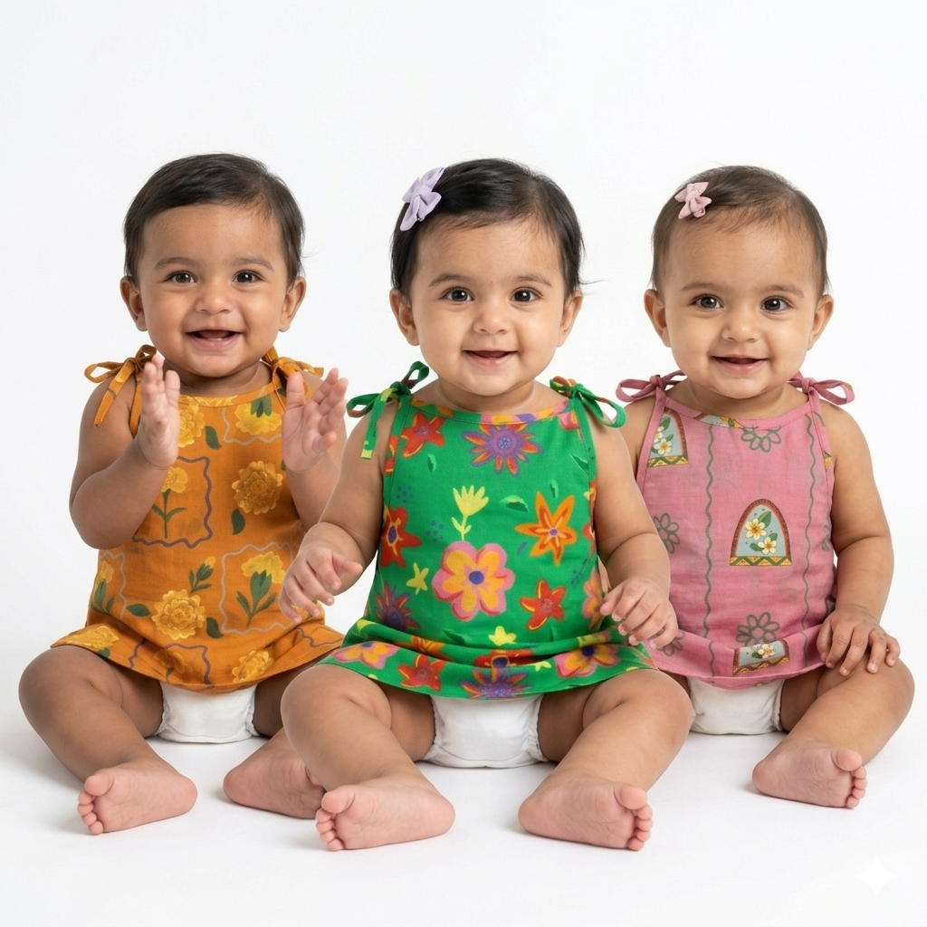 Organic Cotton Set of 3 Printed Unisex Jhablas