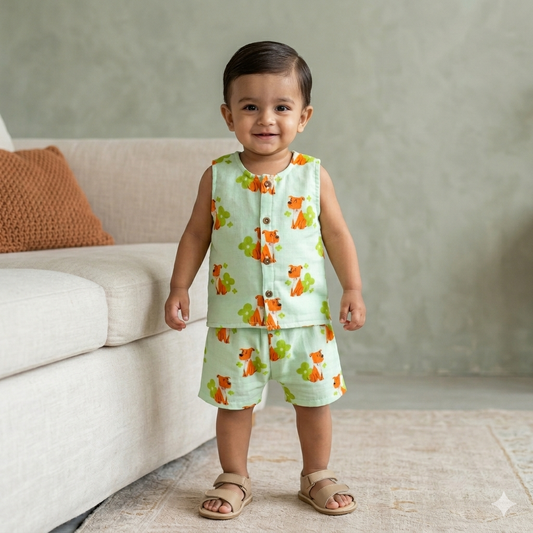 Dogs Print Muslin Set