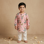 Chanderi Unisex Pichwai Print Kurta Set