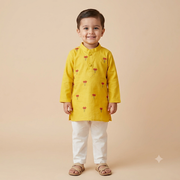 Organic Cotton Floral Sunshine Kurta Set for Boys