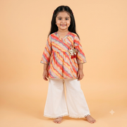 Kota Doriya Leheriya Print kurta set for Girls