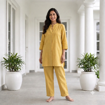 'Nurture' Butter Yellow Co-Ord Set- Maternity and Nursing Essentials