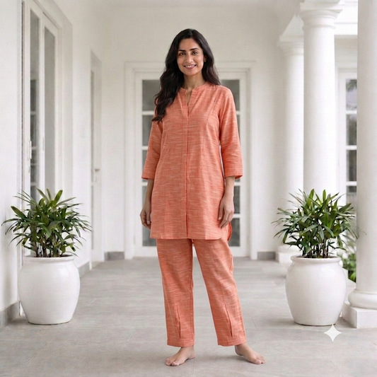 'Nurture' Orange Co-Ord Set- Maternity and Nursing Essentials