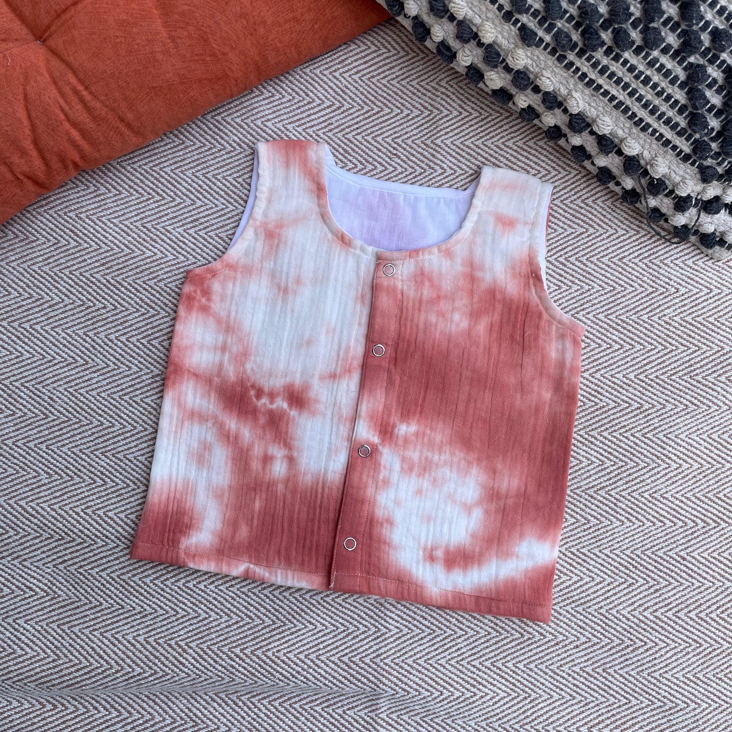 Tie-Dye Jhabla Set( Rust)