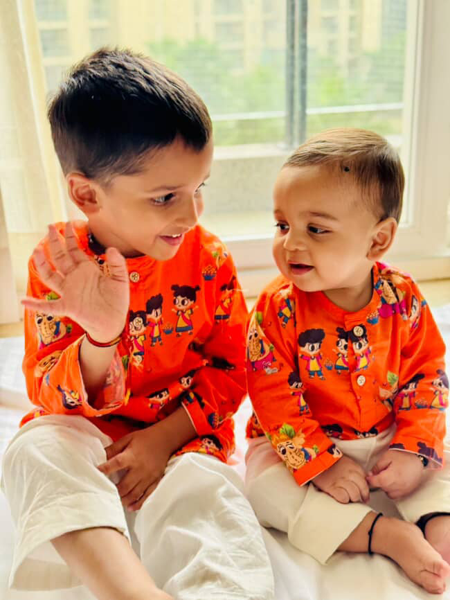 Organic Cotton Unisex 'My Friend Ganesha' Kurta Set