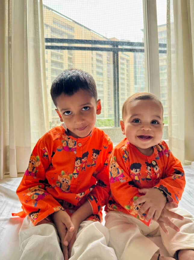 Organic Cotton Unisex 'My Friend Ganesha' Kurta Set