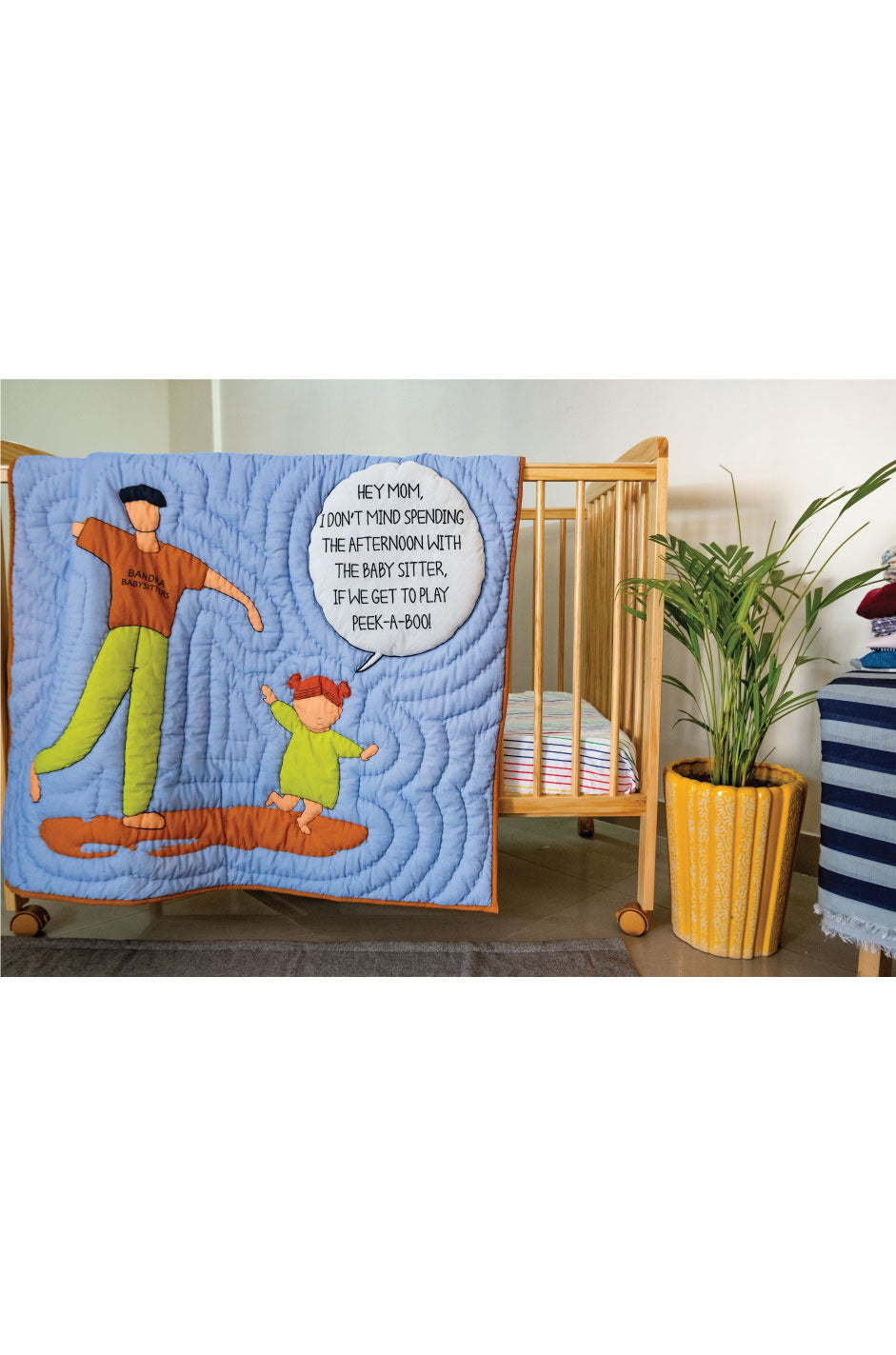 Bandra Babysitters Quilt (Girl Print)-Blue