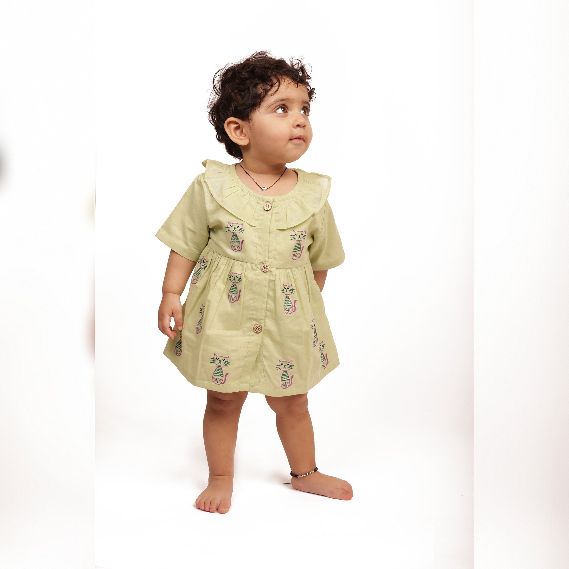 Organic cotton embroidered frock for infants, toddlers and kids- perfect for festive occasions