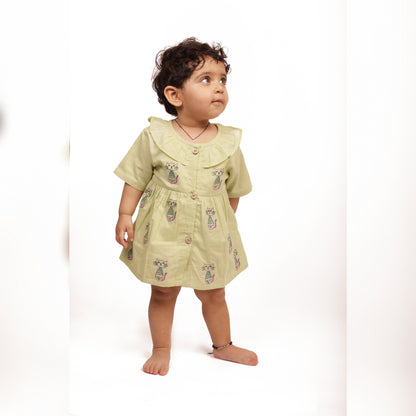 Organic cotton embroidered frock for infants, toddlers and kids- perfect for festive occasions