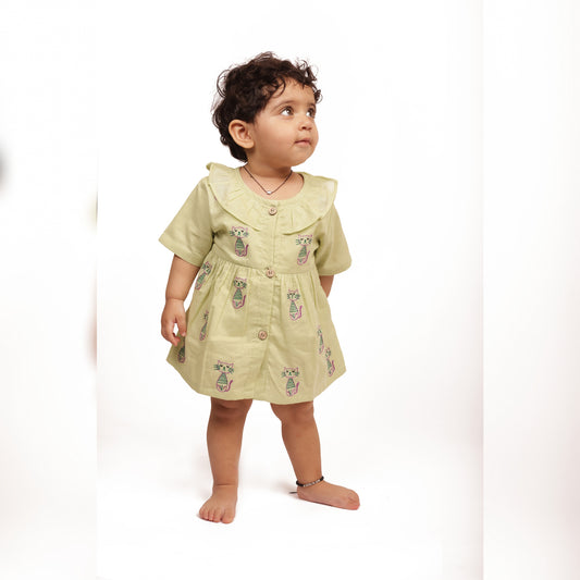 Organic cotton embroidered frock for infants, toddlers and kids- perfect for festive occasions