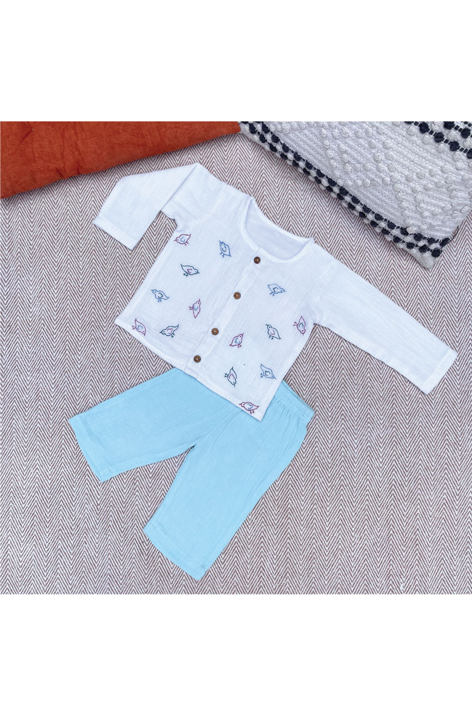 Crinkled Muslin Full Sleeves Set- The Crazy Flock