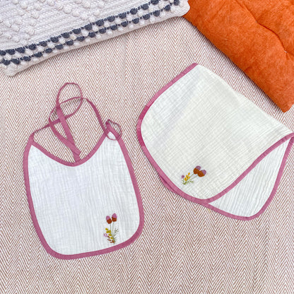 Leaf Bib and Burp Cloth For Newborns