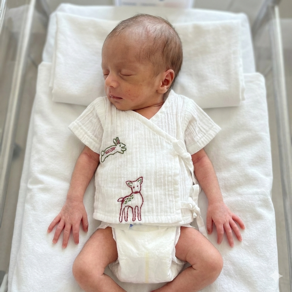 Angrakha Jhablas for premature babies (Crinkled Muslin)