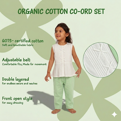 Organic Cotton 'Happiness' Coord White and Green