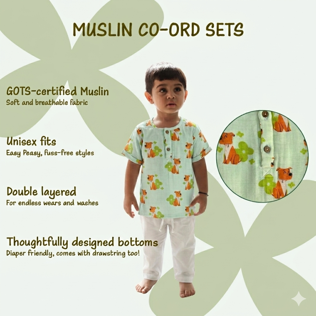 Dogs Print Unisex Co-ord set