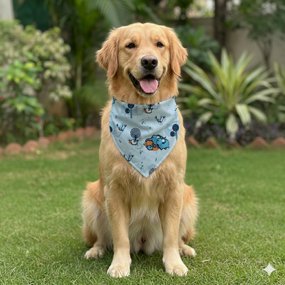 Organic Cotton Elephant Print Scarf for Pets