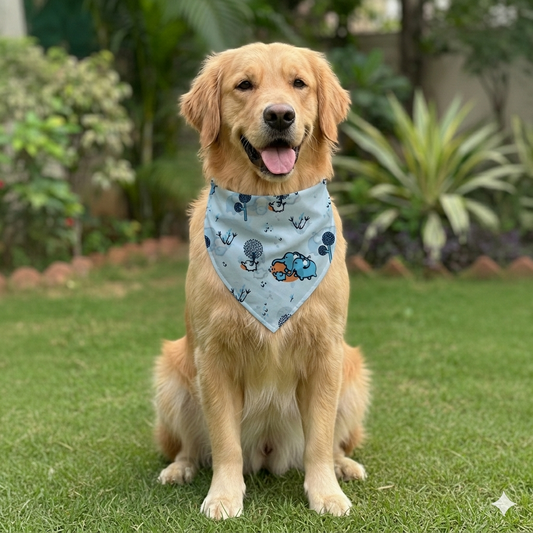Organic Cotton Elephant Print Scarf for Pets
