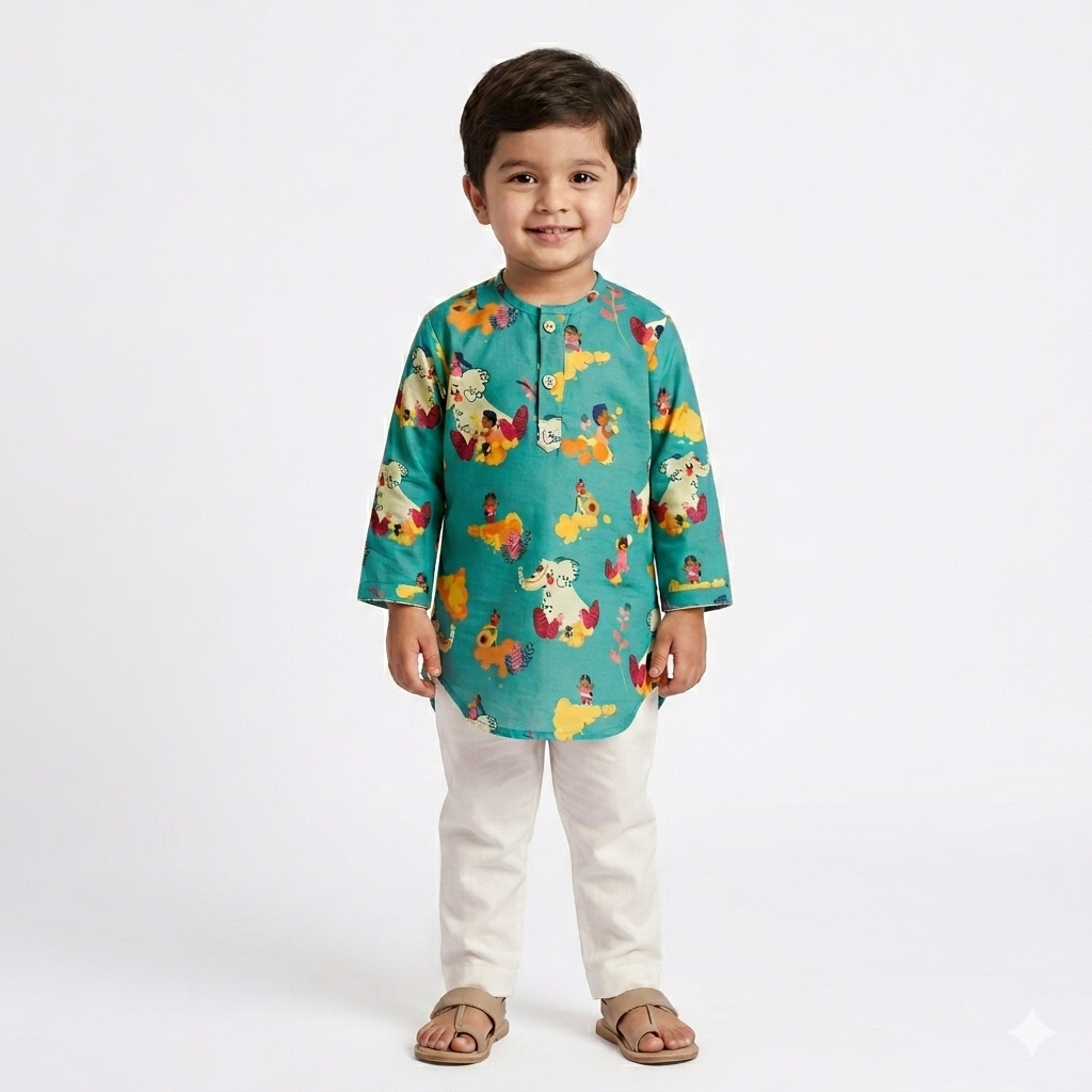 Organic Cotton Unisex Colors With Jumbo Kurta Set