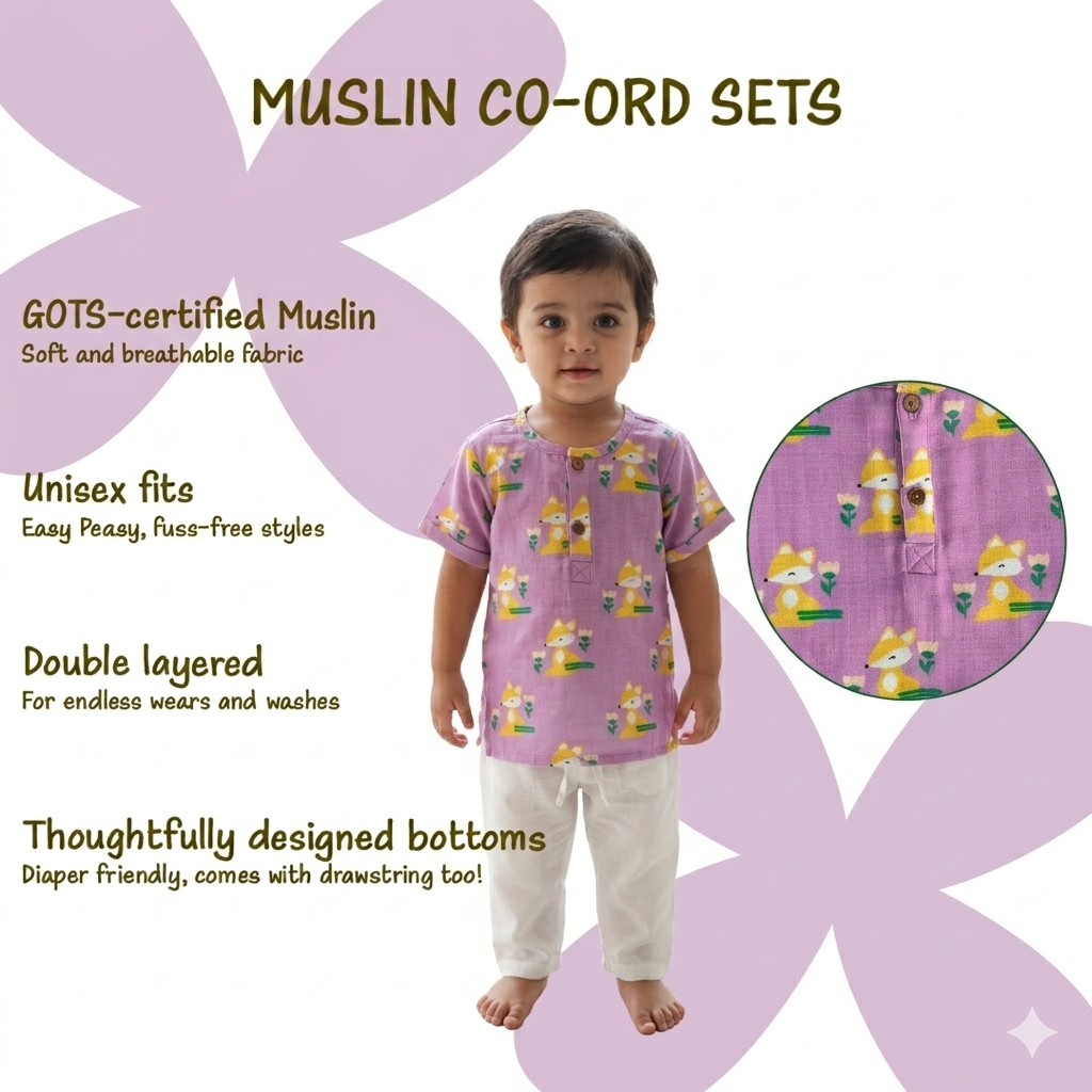 Fox Print Unisex Co-ord set