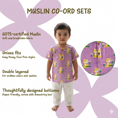 Fox Print Unisex Co-ord set