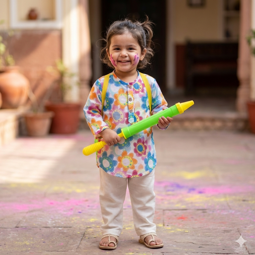 Colourful Flowers- Kota doriya Unisex Kurta Set