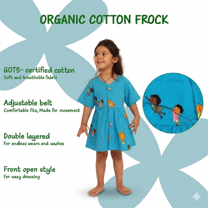 Organic Cotton Frock| Infants and Toddlers| Kite Print