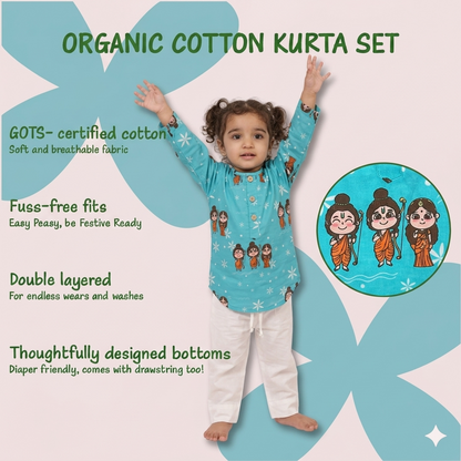 Organic Cotton Unisex 'Lord Ram' Kurta Set