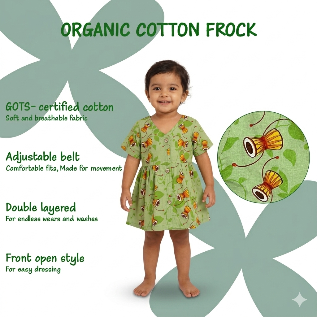 Organic Cotton Frock| Infants and Toddlers| Damru