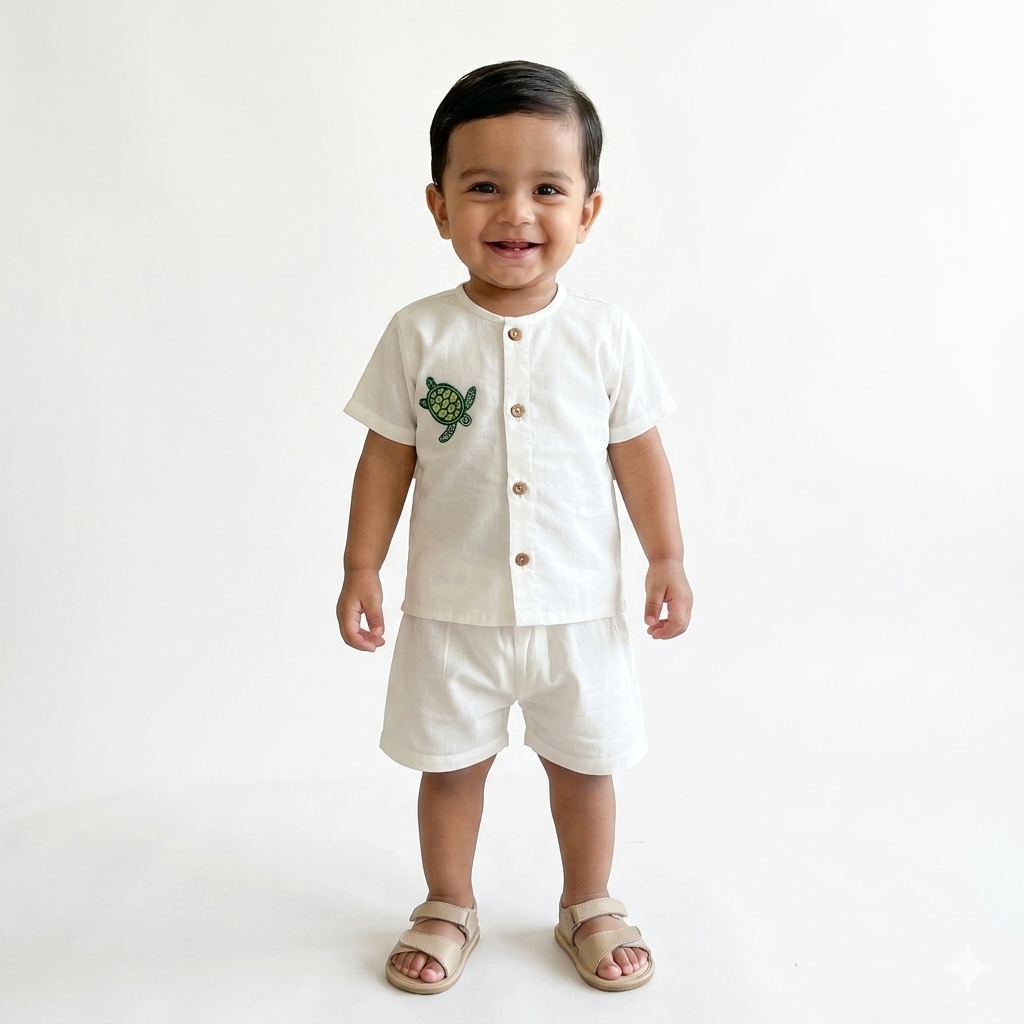 Organic Cotton Turtle Jhabla Set