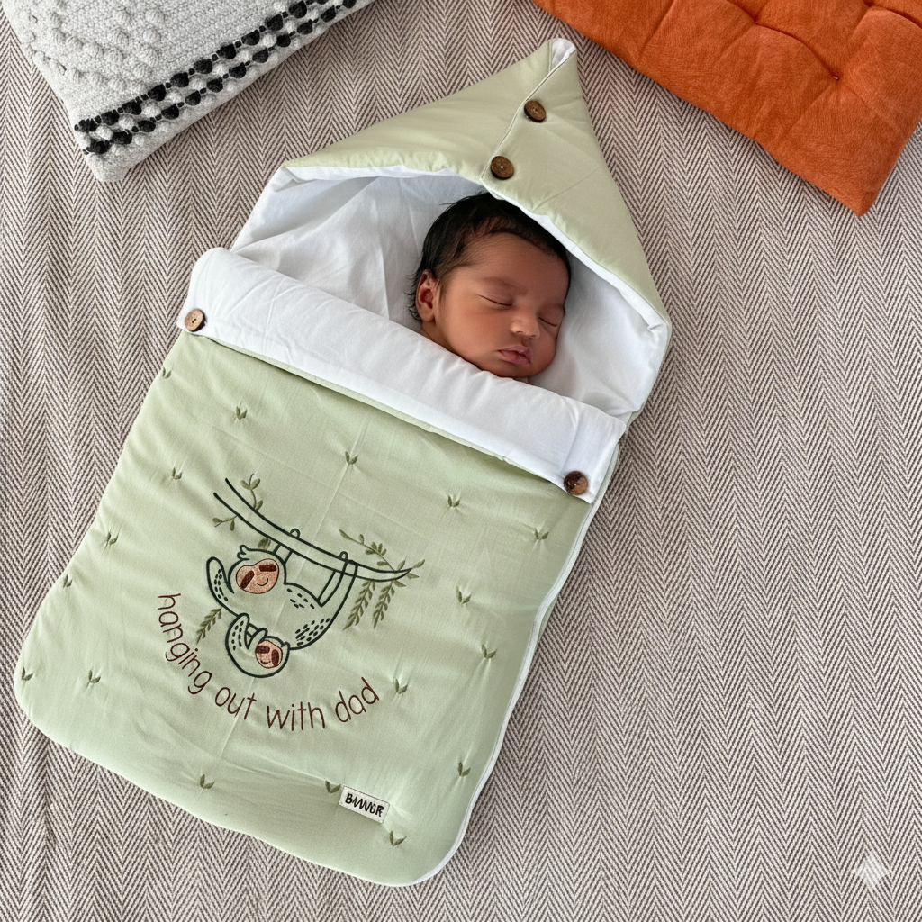 "Hanging Out with Dad" baby carrier nest