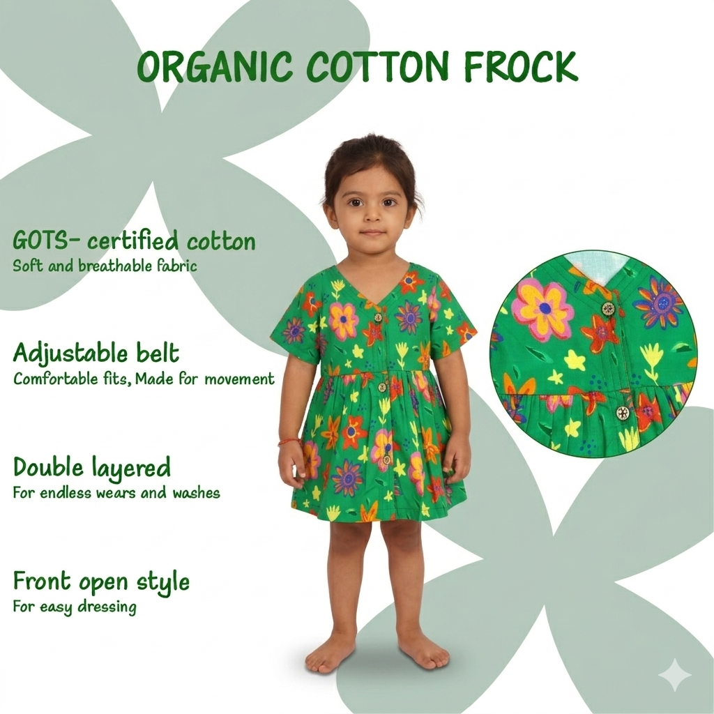 Organic Cotton Frock| Infants and Toddlers| Spring Floral